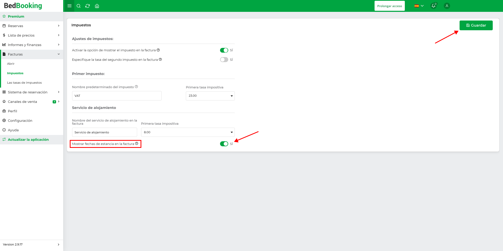 Daty na fakturze - checkbox i zapisz ES.png